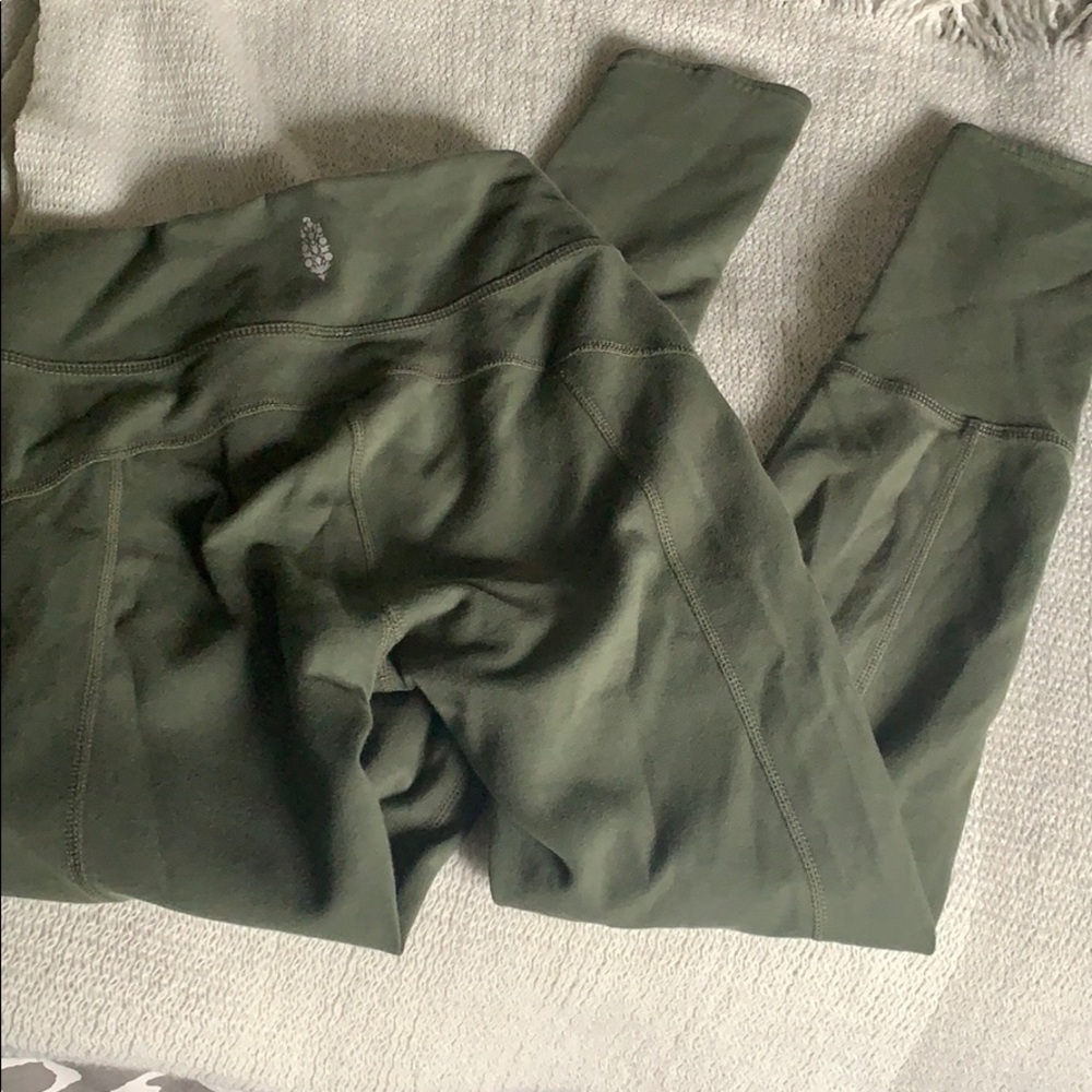 Free People Army Green Leggings